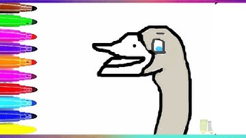 How to DRAW a GOOSE Easy Step by Step | How to Draw a GOOSE | Painting | Duck painting