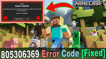 Minecraft Keeps Crashing (805306369) Error Code Fixed | Minecraft an unexpected error has occurred