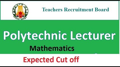 TRB Polytechnic Mathematics | Expected Cut off