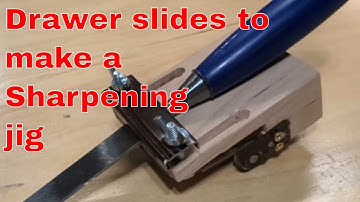 how to make a chisel and hand plane blade sharpening jig out of old drawer slides
