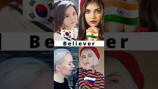 Who sang it better believer song coverby Aish  Jfla, USA, India, Russia #india #southkorea  #shorts screenshot 5