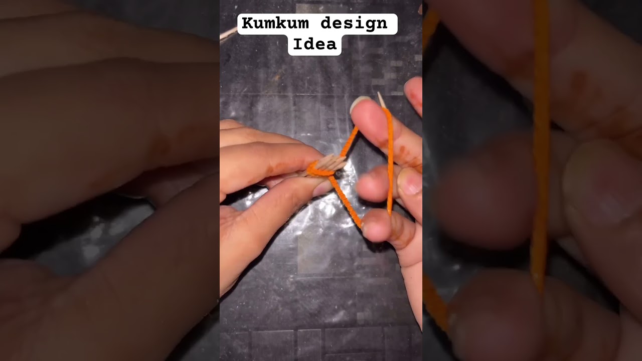 Kumkum design making with tooth pick