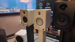 Kanto Audio shows the ORA4 desktop speaker at CES 2024.