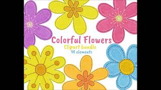 Flower ClipArts - Commercial Use Free Design Elements on Etsy