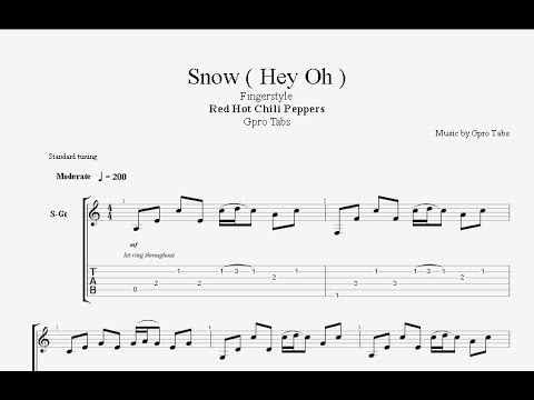 Red Hot Chili Snow Oh) - Fingerstyle Free tab - Gpro Tabs - YouTube