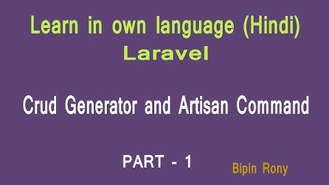 crud generator in laravel