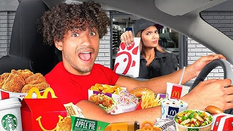 I ATE At Every DRIVE THRU For 24 Hours..