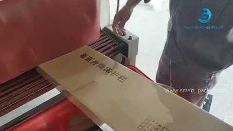 Testing video of automatic L bar film cut wrapping shrinking sealing machine for long carton case bo