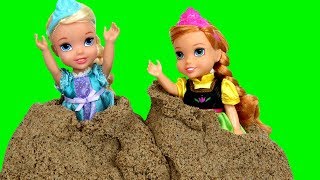 Sand Truck ! Elsa & Anna toddlers  Giant butterfly  Sand Play  Castle