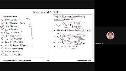 Lecture 6   Design of IC Engine Components   MSD