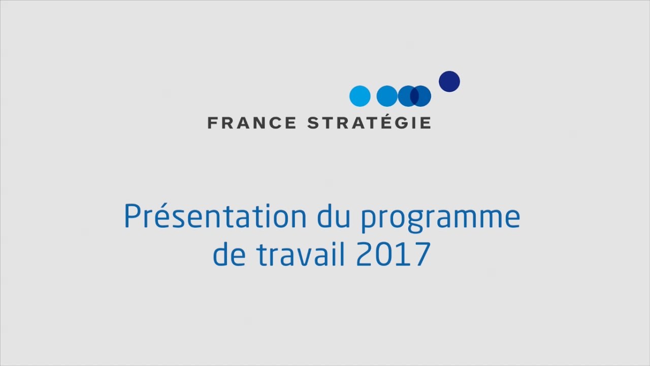 Programme De Travail 2017 France Stratégie - 