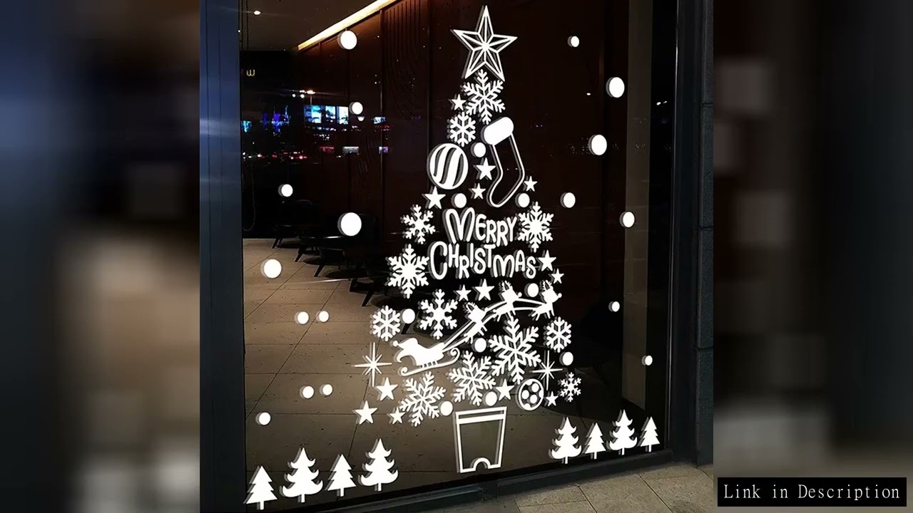 Christmas Santa Claus Snowflake Glass Windows New Year Sticker Wall Decals Wallpaper Wall Stickers L