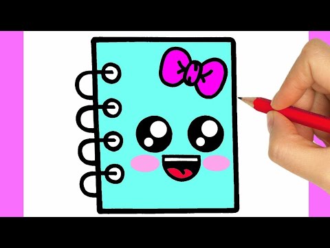 Cómo dibujar un Cuaderno 📕📙📗/ Dibuja y Colorea un Cuaderno / Dibujos para  niños 