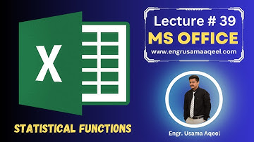 Statistical Functions in MS Excel | Lecture #39 | MS Office in Urdu/Hindi | Engr. Usama Aqeel