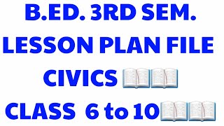 B.ed. Lesson plan civics 3rd semester