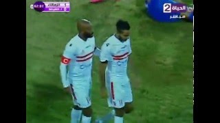 مشادة بين محمود كهربا لاعب نادي الزمالك وعماد حلمي لاعب الشرطة مباراة 