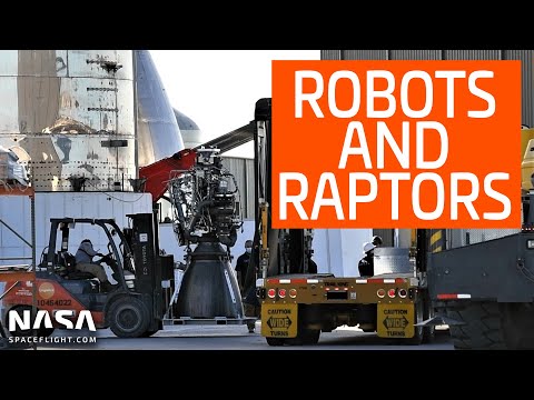 SpaceX Boca Chica - High Bay Grows as Robots and Raptor arrive