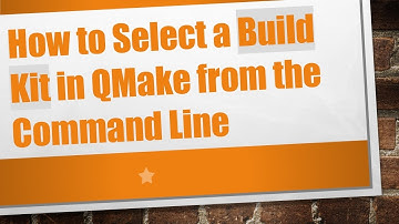 How to Select a Build Kit in QMake from the Command Line