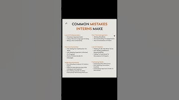 Common Mistakes Interns Make