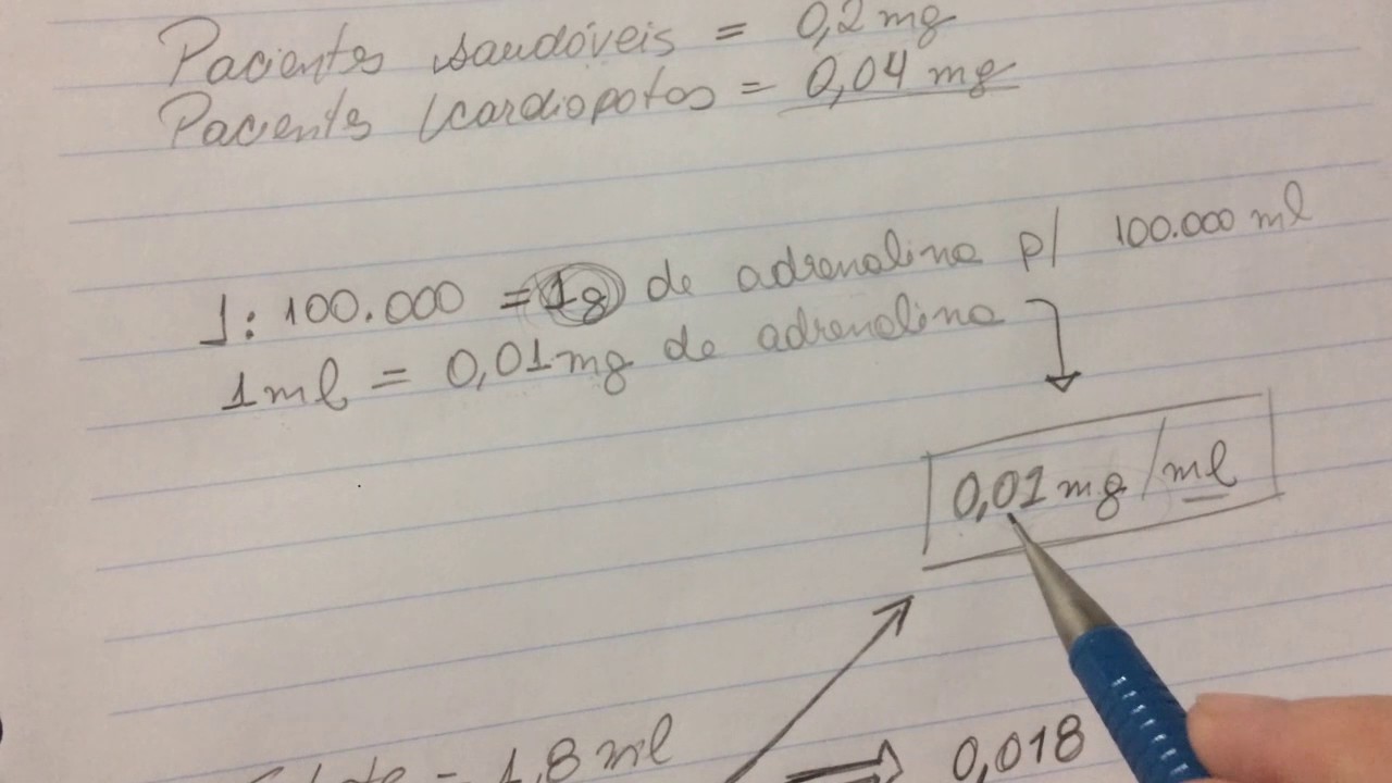 Dose máxima de Vasoconstritor ADRENALINA - Cálculo em Odontologia - Eryckison Kassius