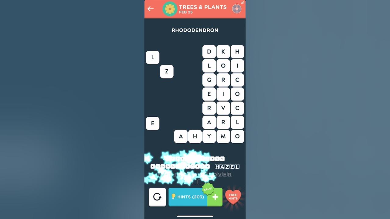 WordBrain 2 PUZZLE OF THE DAY Trees & Plants - YouTube