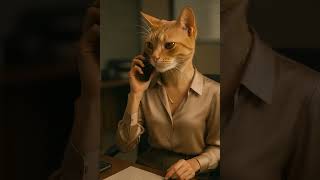 Cat in Office short clip by woclips #shorts #funnyclips #cartoon #cat #woclips