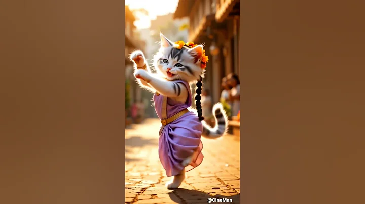 Watch the video about Cat' Folk Dance 🐾 #cute #funny #catvideos