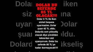 Dolar Bu Seferde 85 Tl Olacak Aman Di̇kkat