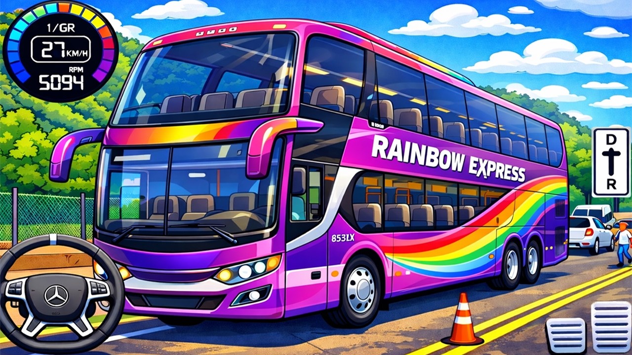 Coach Bus Parking Simulator Driving - Colorful Bus Parking Game - Android Gameplay