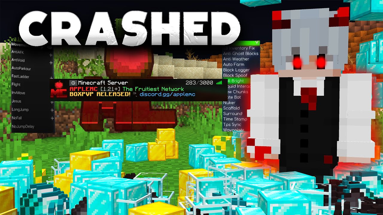 Crashing Minecraft Biggest Pay To Win Server. #applemc - YouTube