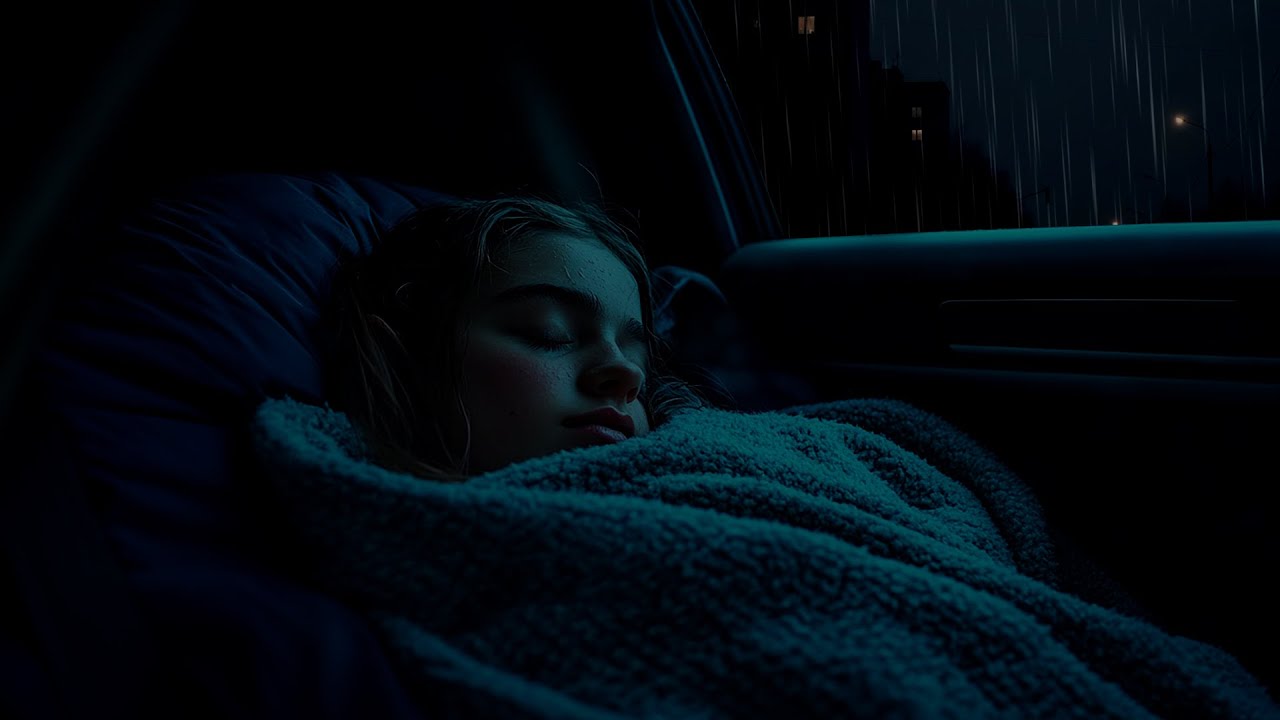 Midnight Rain Journey: Heavy Rain on a Car Window for Intense Focus and Deep Relaxation