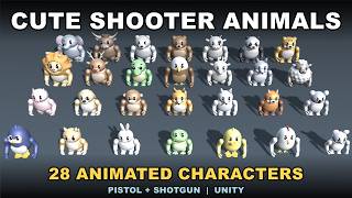 Cute Shooter Animals - 28 Animated Characters (Unity Asset) | All 36 Animations