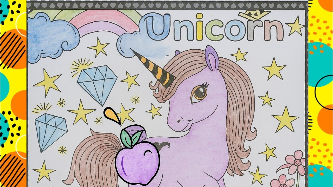 Color in Unicorn Drawing | Fun Coloring for Kids | Shaafa Kids Colors