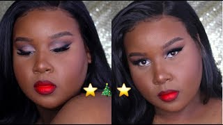EASY CHRISTMAS GLAM MAKEUP TUTORIAL | Makeupbyshaniah