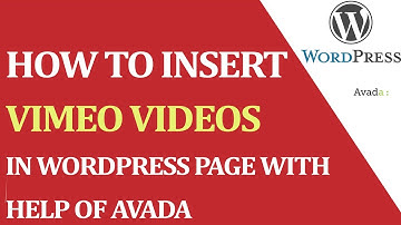 How to insert Vimeo videos in the wordpress page with avada theme?