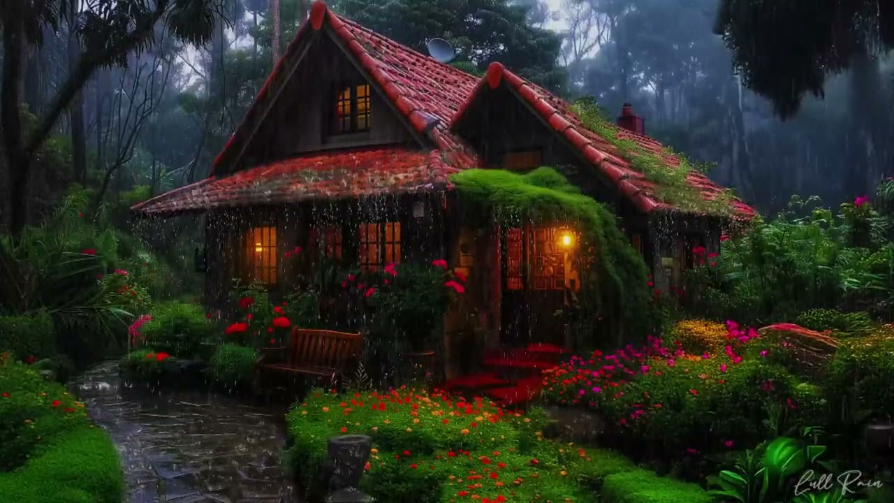 Fall Asleep Fast in a Cozy Rainy Forest House | 8 Hour Heavy Rain Sounds for Deep, Restful Sleep