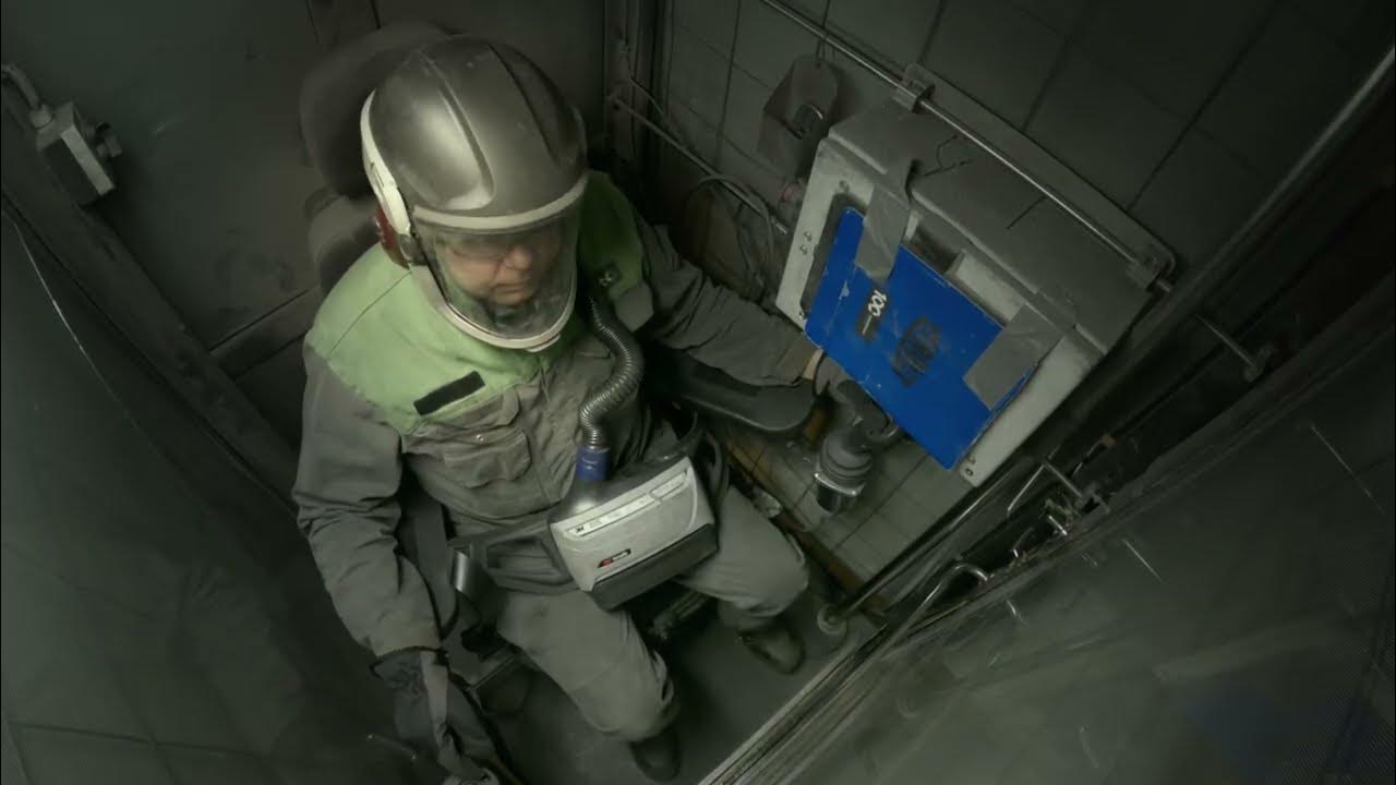 Automatic blast cleaning robot Robot blasting in foundries YouTube