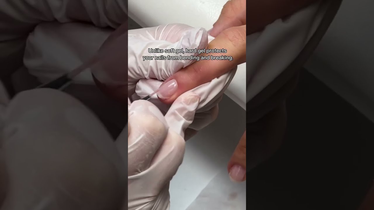 Soft gel vs Hard gel😏#nailsnyc#russianmanicure #hardgel #gelpolishmanicure #manicure