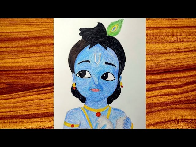 How to draw lord Krishna/easy and simple drawing step by step/god Krishna  very easy drawing - YouTube
