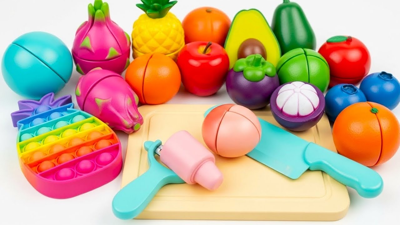 満足できる動画 | 果物と野菜の切り方 ASMR | ストロベリー アップル レモン スクイーズを混ぜる