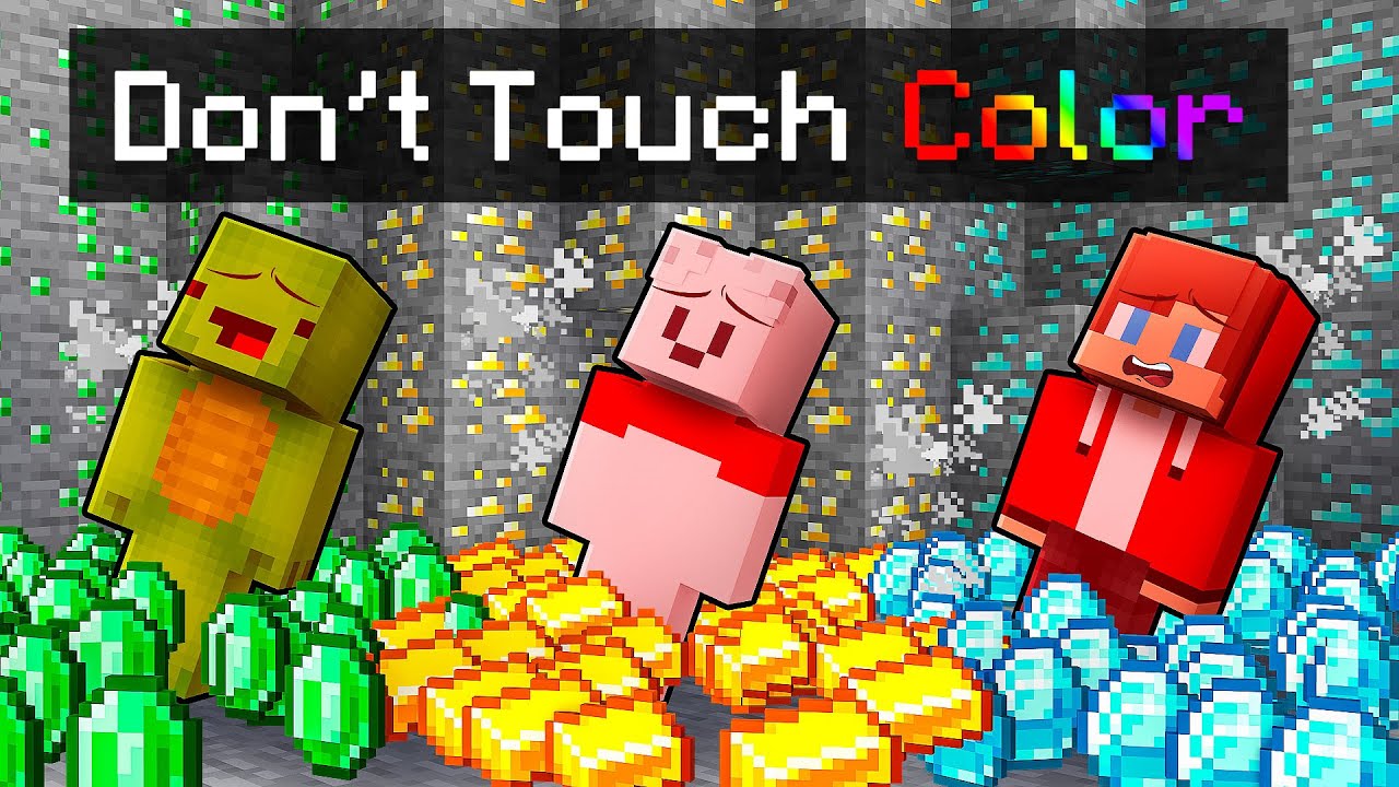 JJ vs Mikey vs Carrie: DON'T TOUCH COLOR BATTLE in Minecraft - Maizen