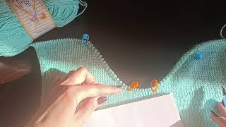 Схему расчета для вязания горловины поворотными укороченными рядами без отрыва нити