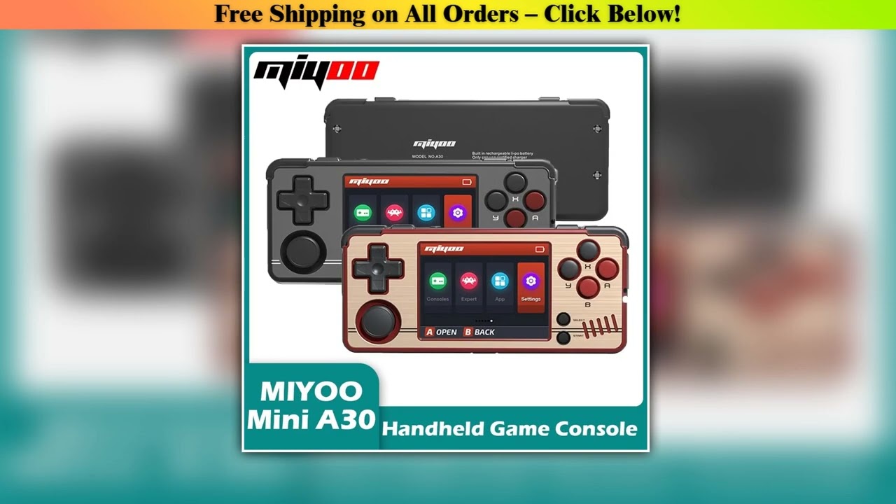 MIYOO A30 Handheld Classic Game Console IPS Screen Linux System 2600mAh Battery Portable Retro Emul