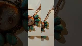 Crazy Lace and Mohave Turquoise Gemstones Genuine Copper Necklace, 18 Inch Chain