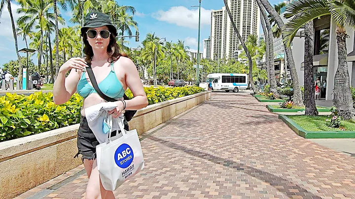4K WAIKIKI HAWAII WALK - Virtual Tour in Honolulu, Hawaii.  People Watching on the Streets
