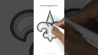 Coloring New Orleans Saints Logo #neworleanssaints #coloring #nfl #logos
