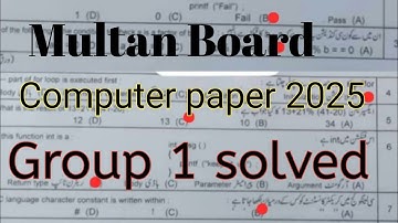 10th class computer Multan board group 1 paper 2025