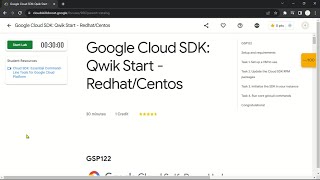 Full Google Cloud SDK: Qwik Start - Redhat/Centos | GSP122 | Solution Update