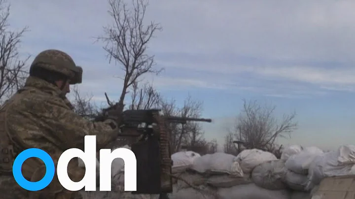 Heavy machinegun fire as Ukrainian soldier is wounded by pro-Russian rebels