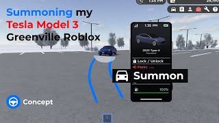 Summoning my Tesla Model 3 | Greenville Roblox Concept